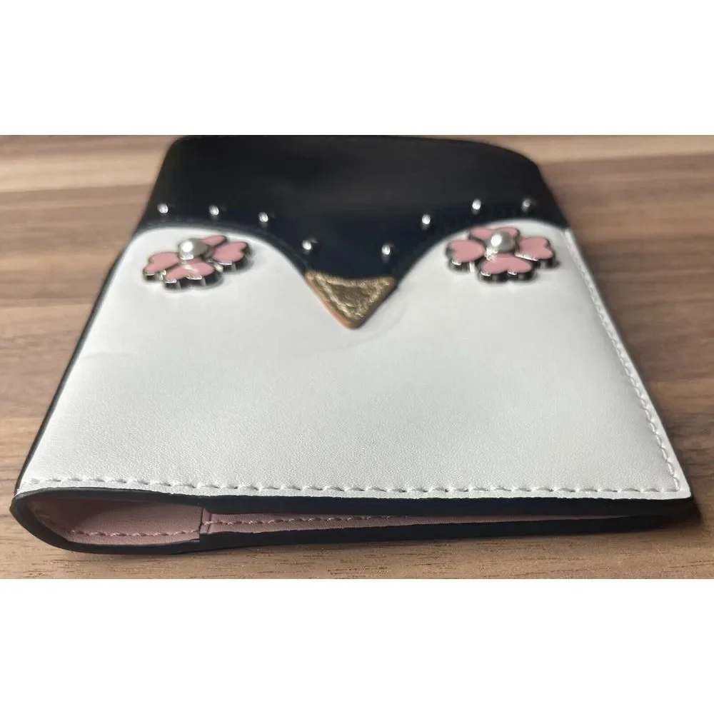 Kate Spade Frosty Penguin Leather‎ Passport Holder Travel Wallet Multi